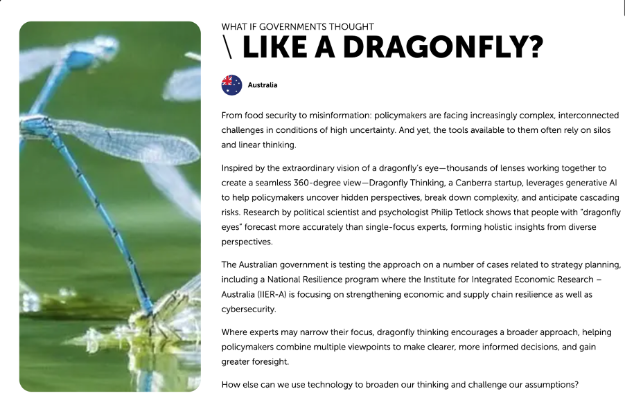 Dragonfly Thinking at Edge of Government exhibition